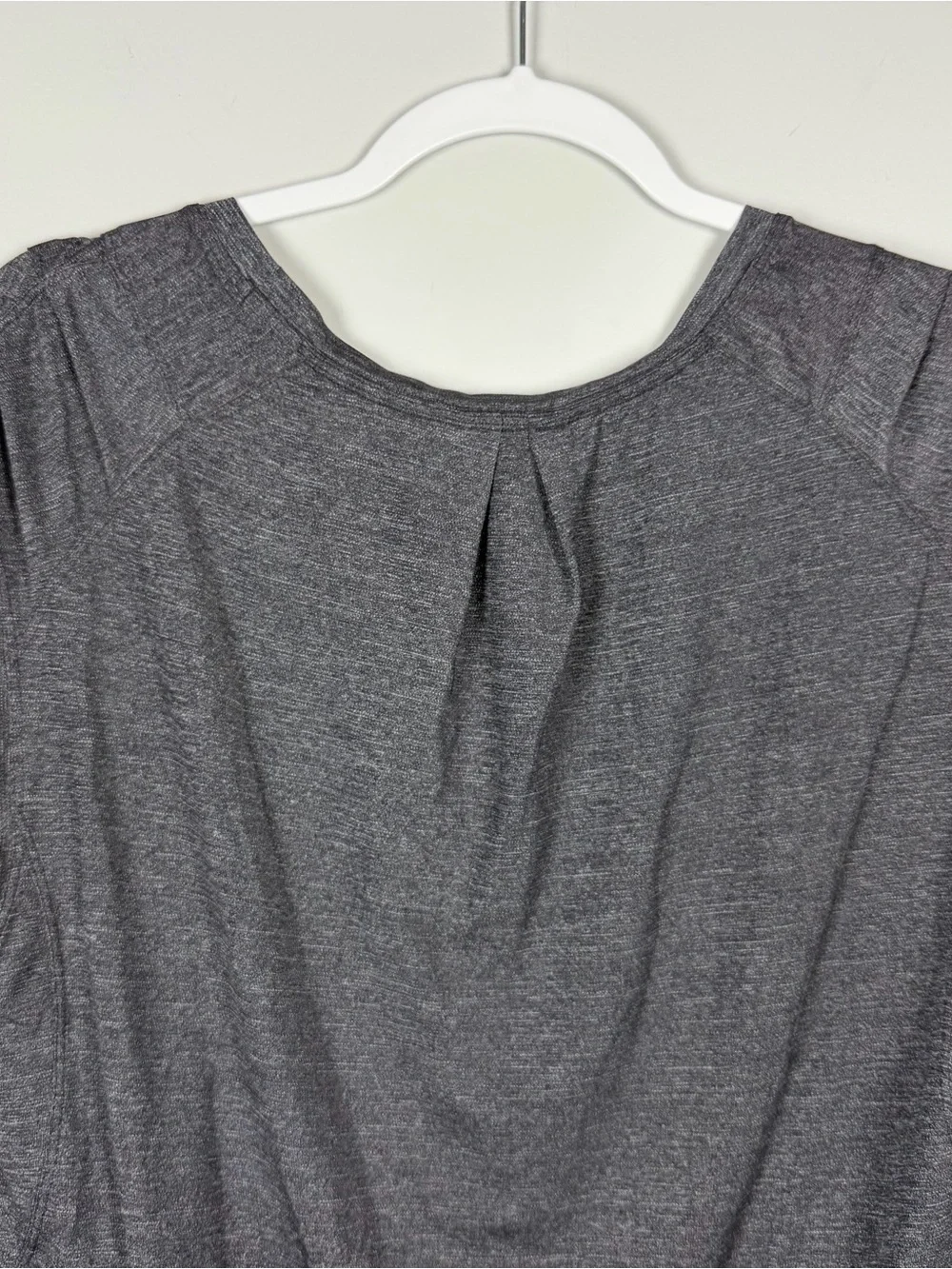 Lululemon Gait Keeper Short Sleeve Heathered Gray W3AU5S Black Running Top Sz 10